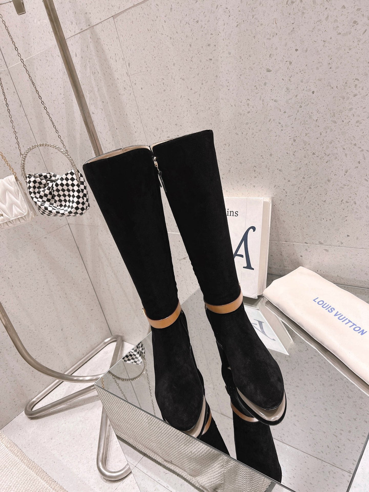 Louis Vuitton Parisienne Leather Knee-High Boots