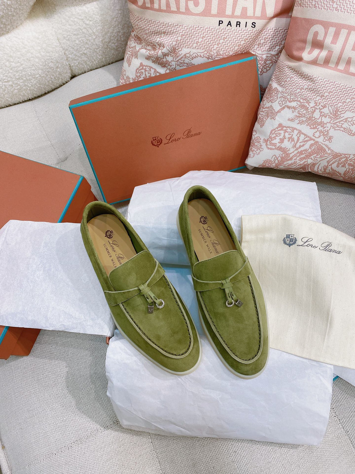 Loro Piana Glossy Cashmere Loafers