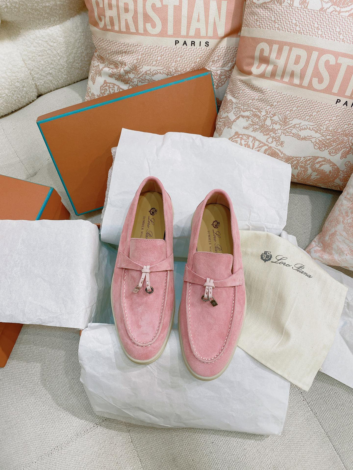 Loro Piana Glossy Cashmere Loafers