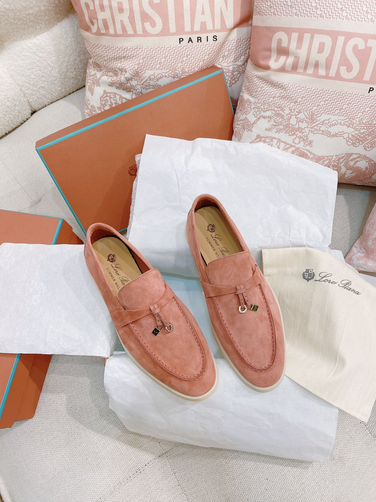Loro Piana Glossy Cashmere Loafers