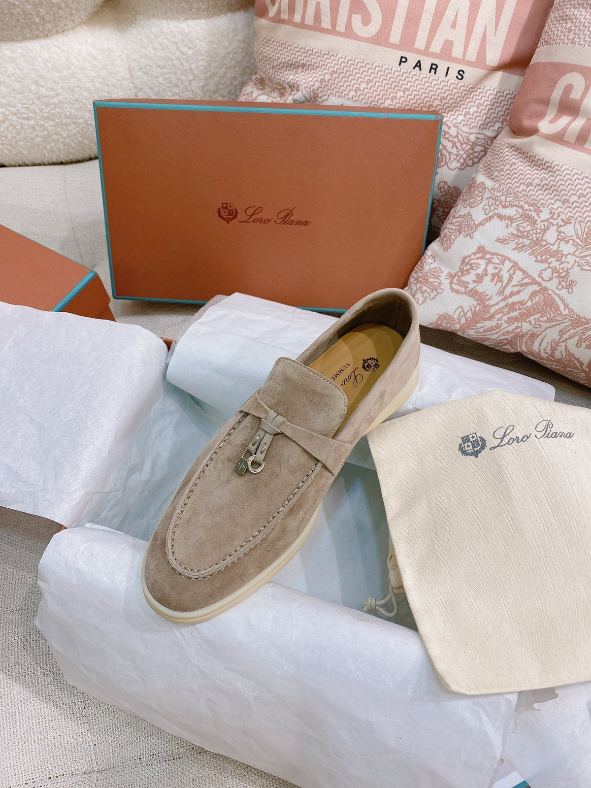 Loro Piana Glossy Cashmere Loafers
