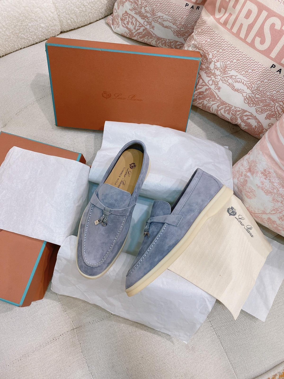 Loro Piana Glossy Cashmere Loafers