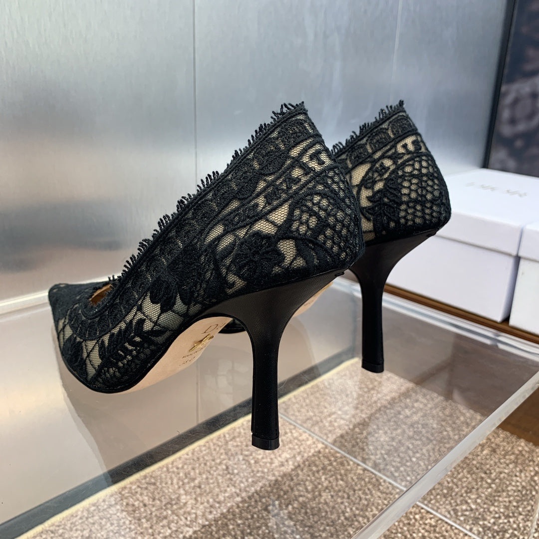 Dior CD Roses Jacquard Embroidery High-Heel Pumps – 2024 Spring/Summer Collection