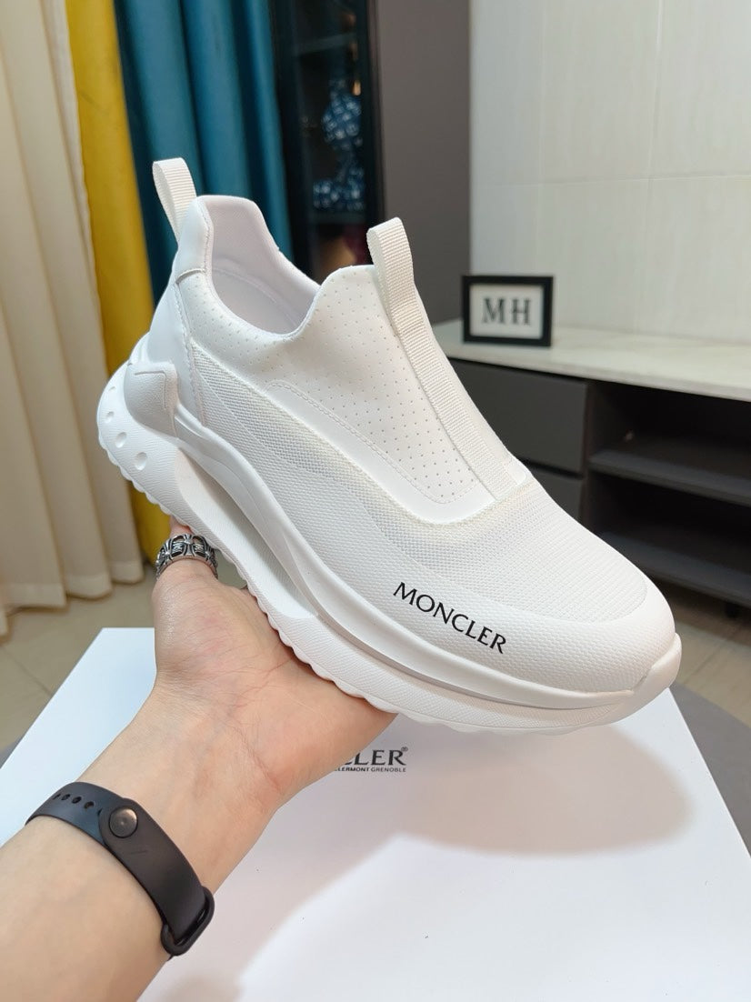 Moncler Calfskin Lace-Up Casual Sneakers