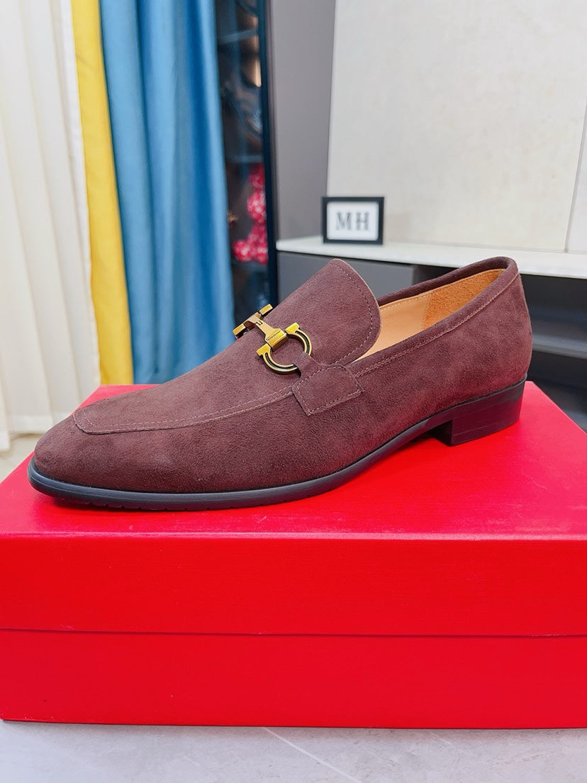 Ferragamo Men's Suede Business Loafers