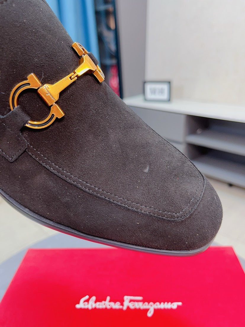 Ferragamo Men's Suede Business Loafers