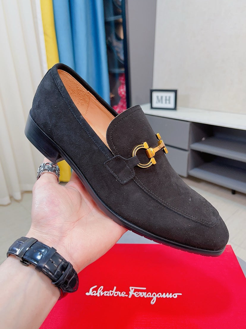 Ferragamo Men's Suede Business Loafers