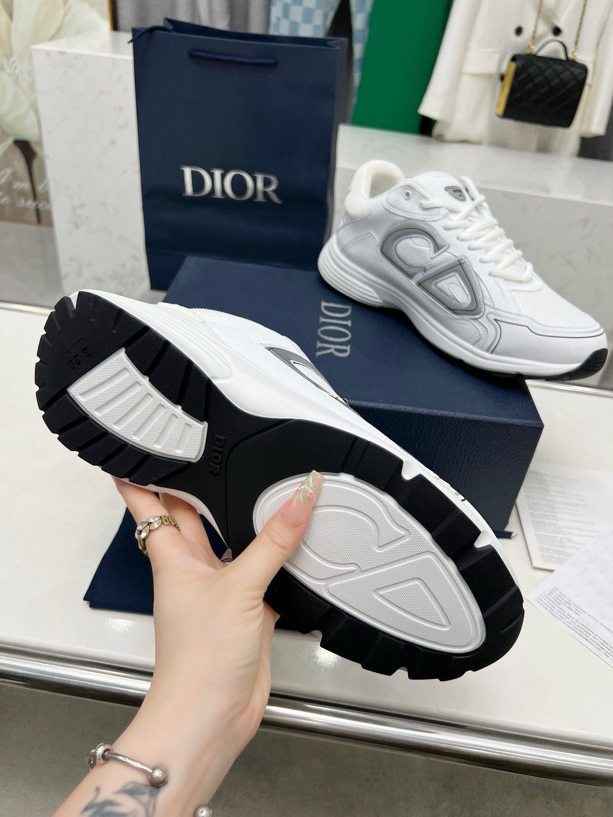 Dior B30 Unisex Mesh and Leather Sneakers