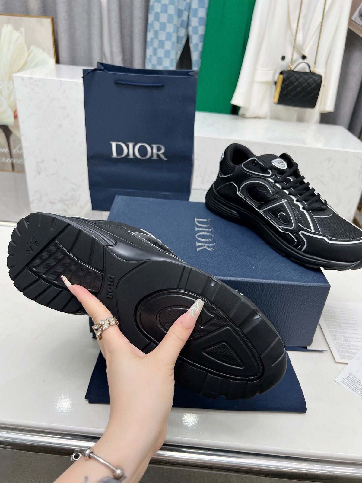 Dior B30 Unisex Mesh and Leather Sneakers