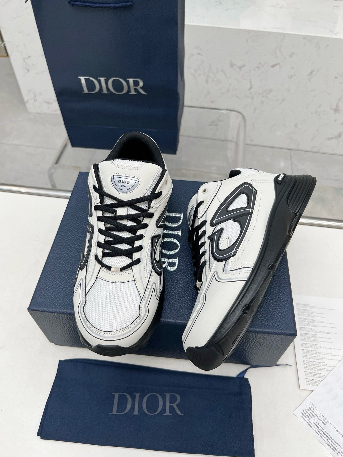 Dior B30 Unisex Mesh and Leather Sneakers