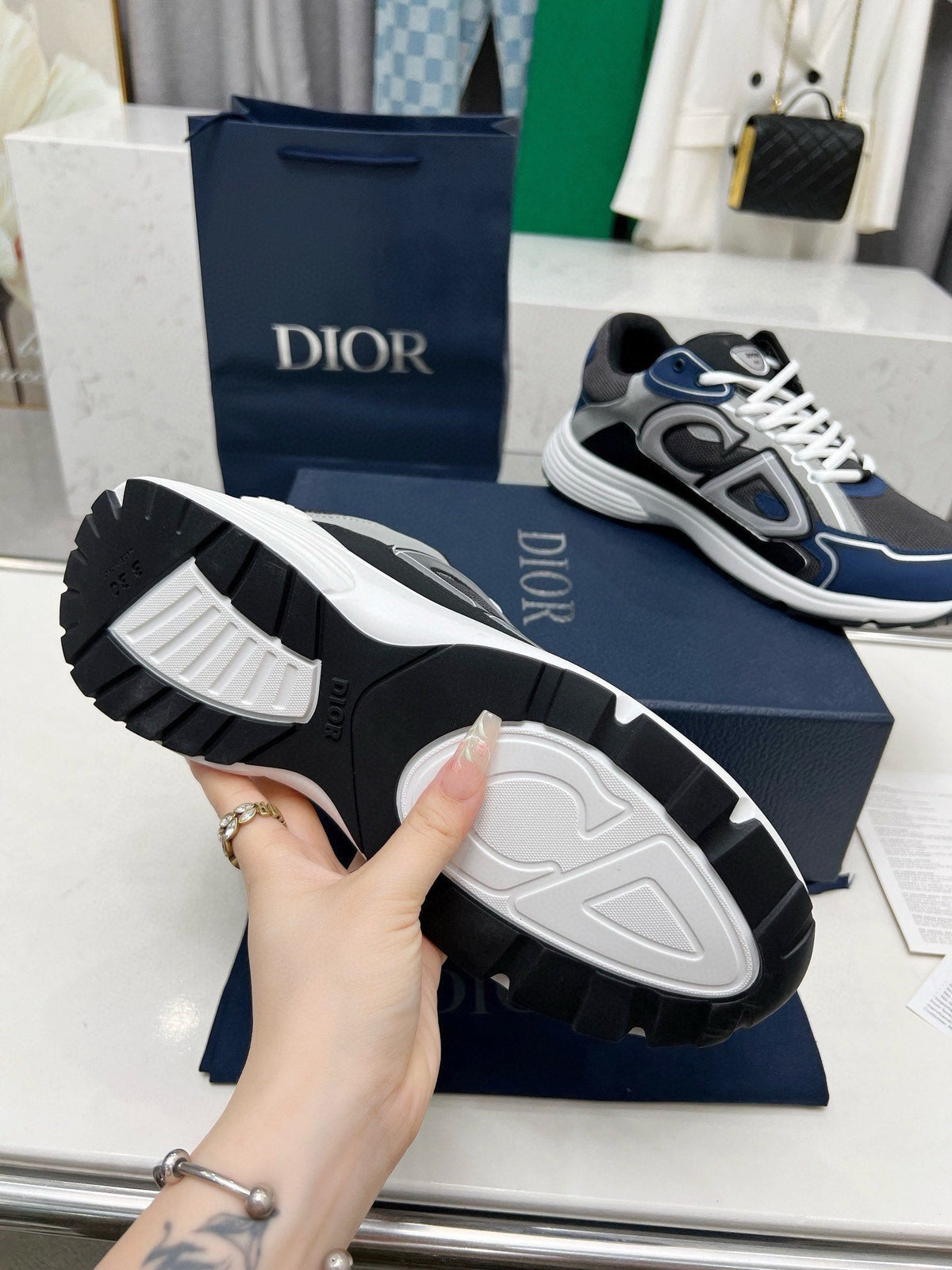Dior B30 Unisex Mesh and Leather Sneakers