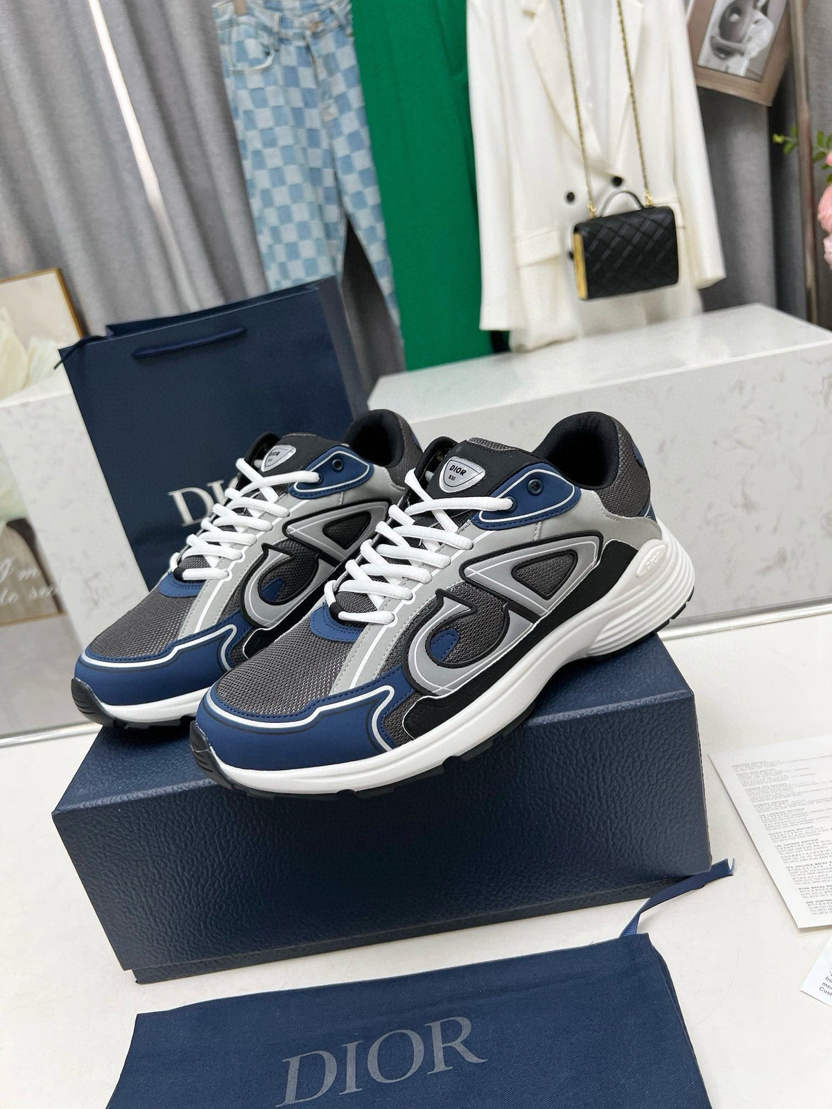Dior B30 Unisex Mesh and Leather Sneakers