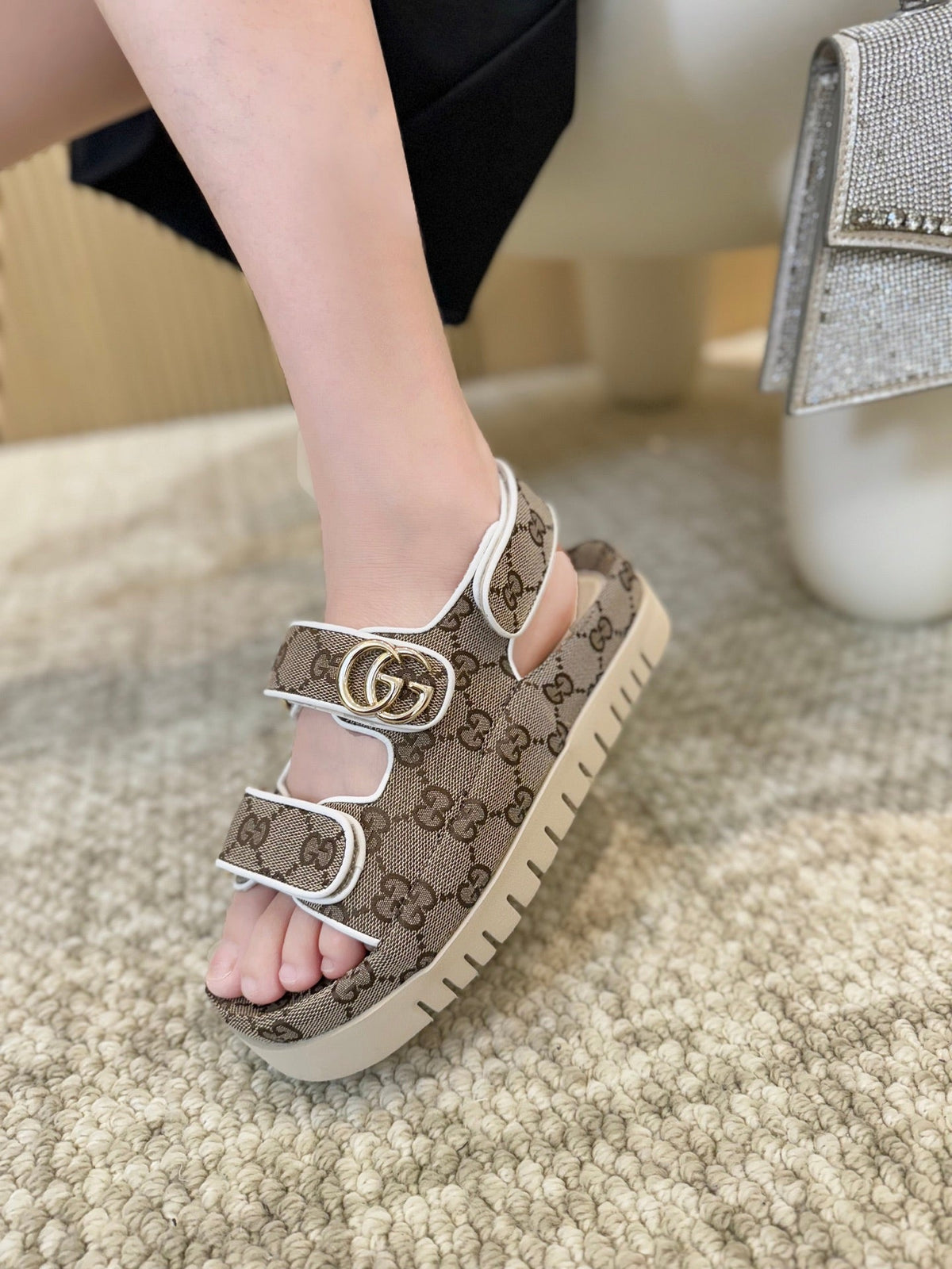 Gucci Velcro Platform Sandals – 2025 Collection
