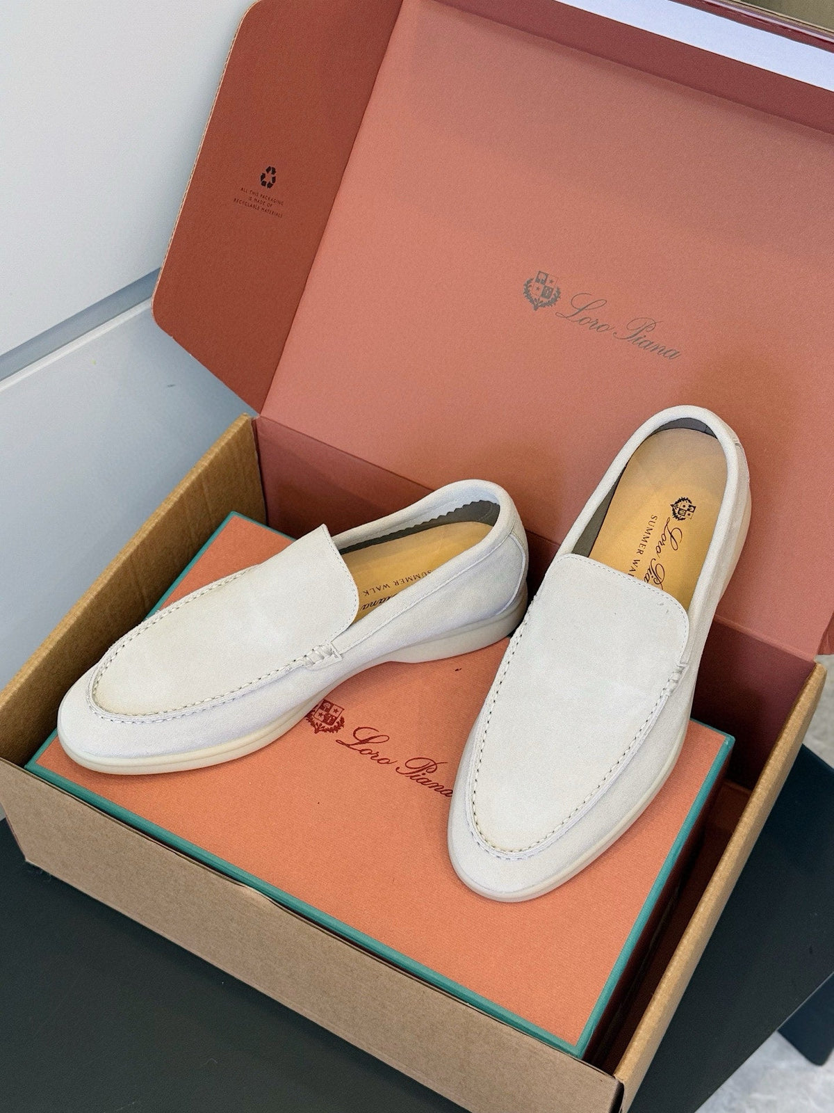 Loro Piana Italian Handmade Suede Loafers