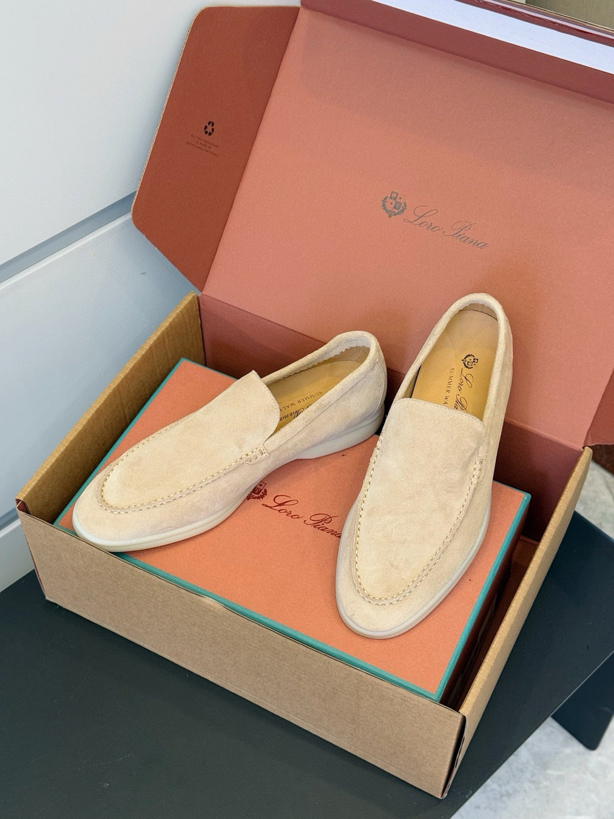 Loro Piana Italian Handmade Suede Loafers