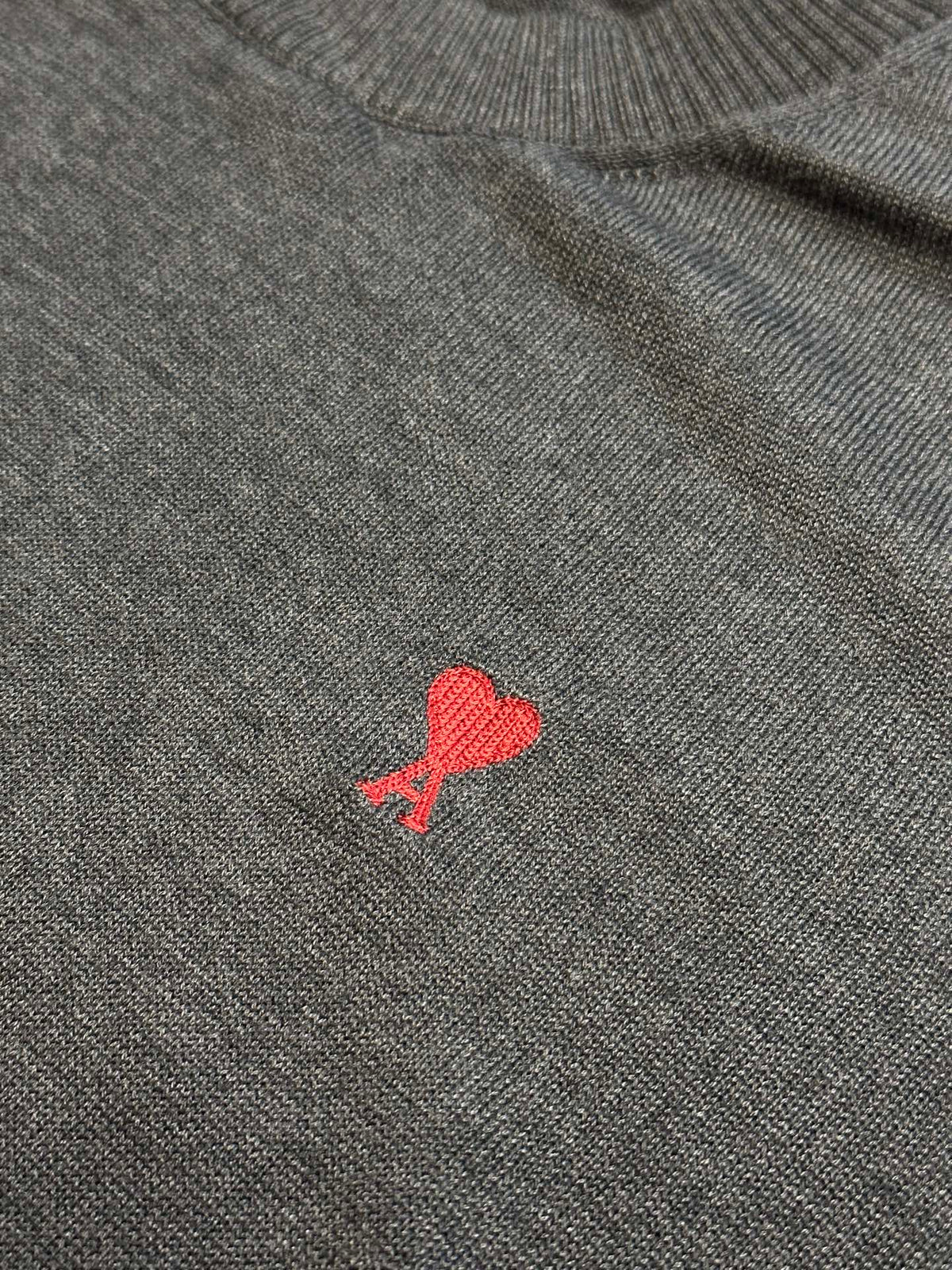 AMI Paris Heart Embroidery Merino Sweater