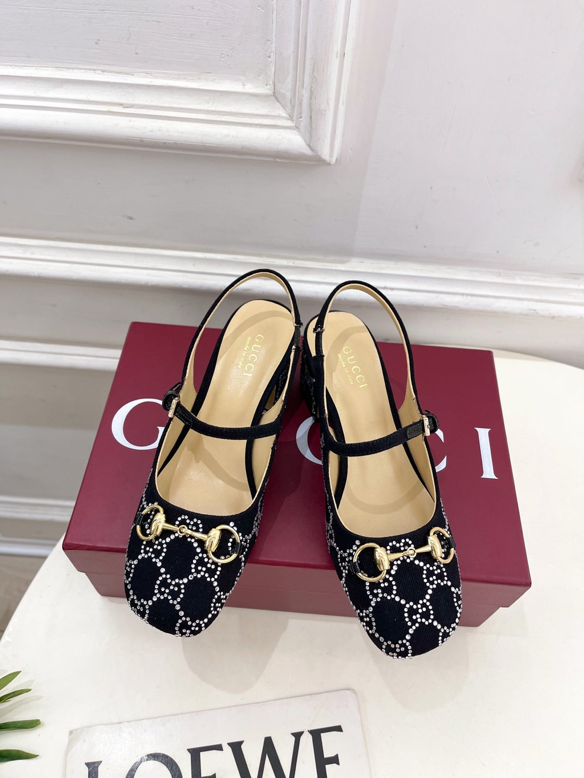 Gucci Classic Horsebit Rhinestone Slingback Sandals – 25SS