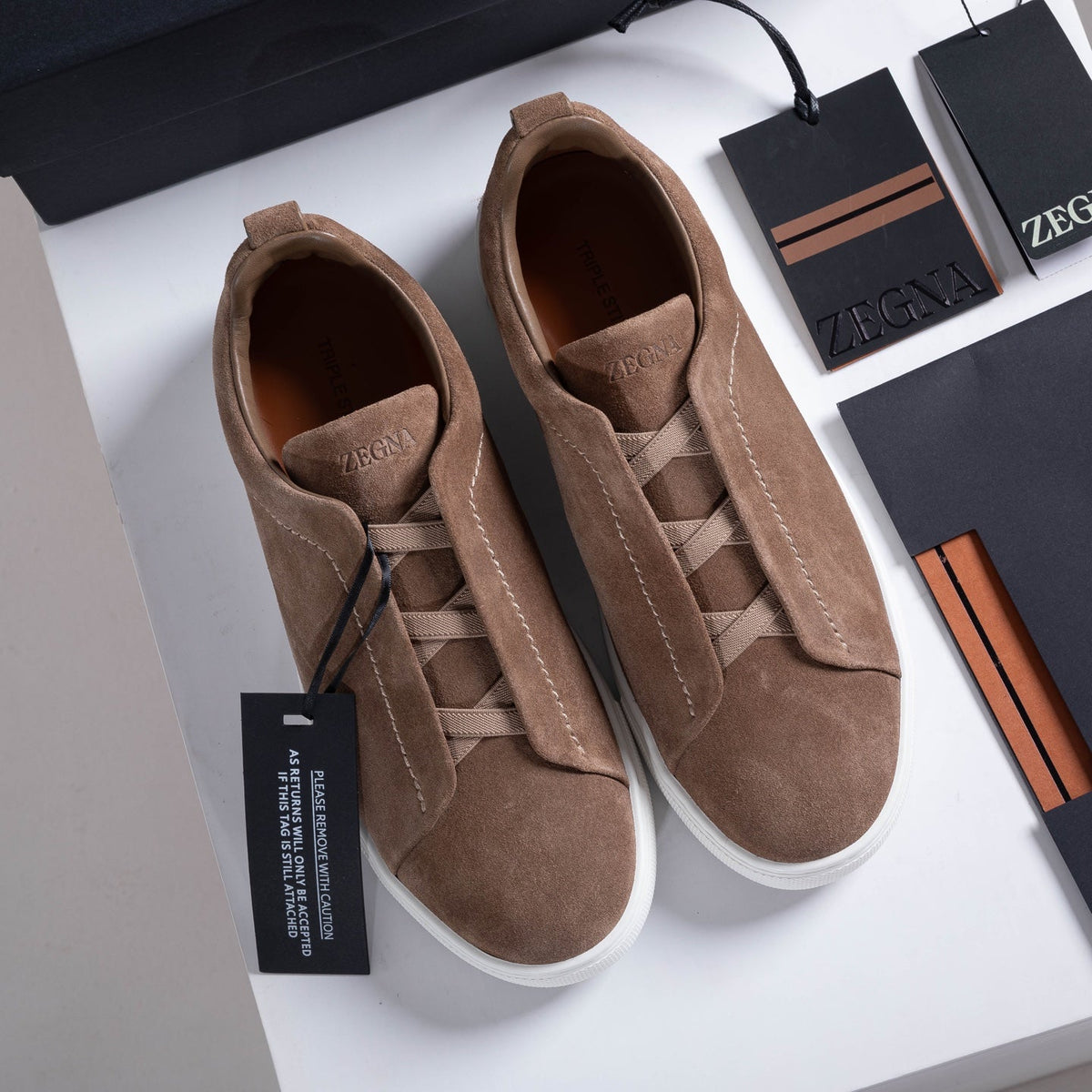 Zegna SECONDSKIN Triple Stitch Low-Top Sneakers