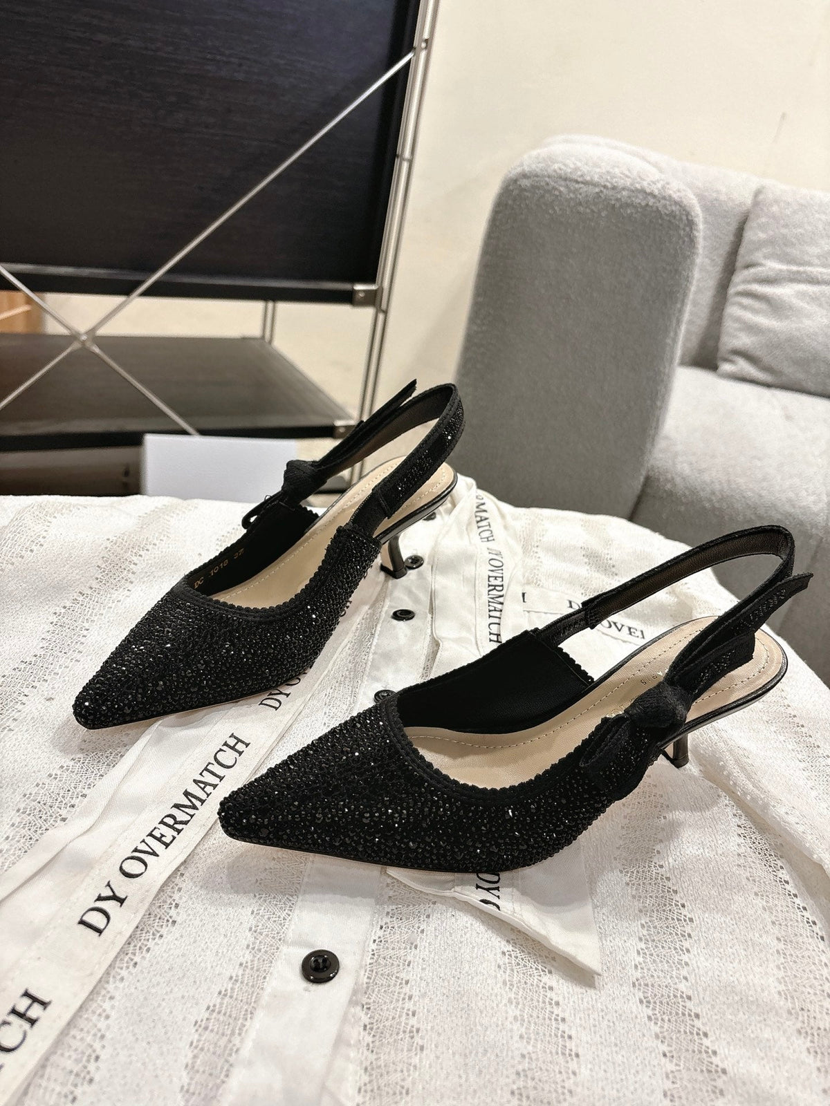 Dior J'Adior Embroidered Strap Kitten Heel Sandals