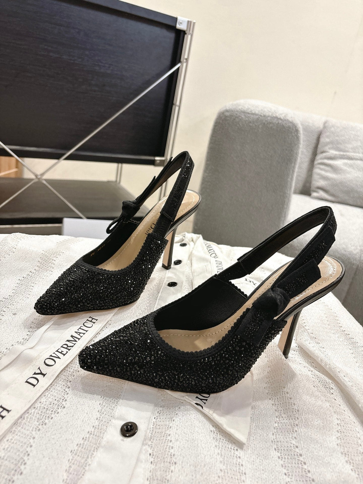 Dior J'Adior Embroidered Strap Kitten Heel Sandals