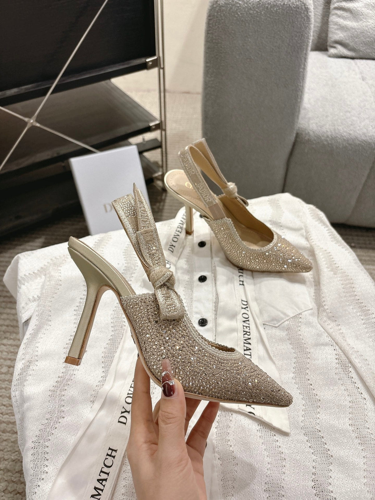 Dior J'Adior Embroidered Strap Kitten Heel Sandals