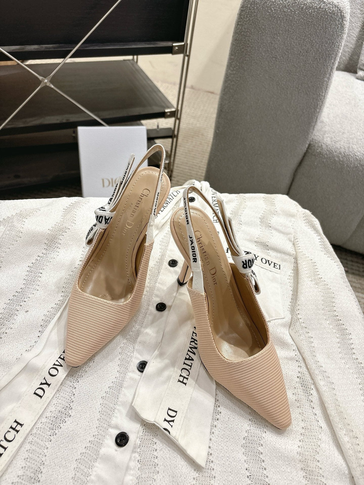 Dior J'Adior Embroidered Kitten Heel Sandals