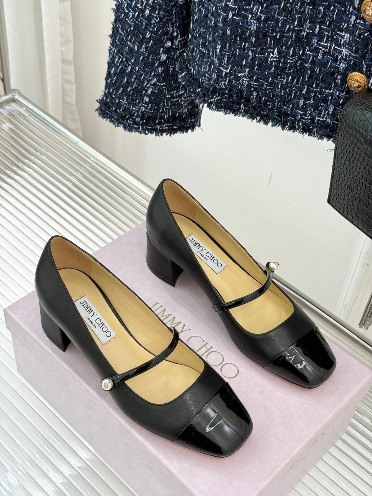 Jimmy Choo Color-block Pearl Mary Jane Heels – 25FW