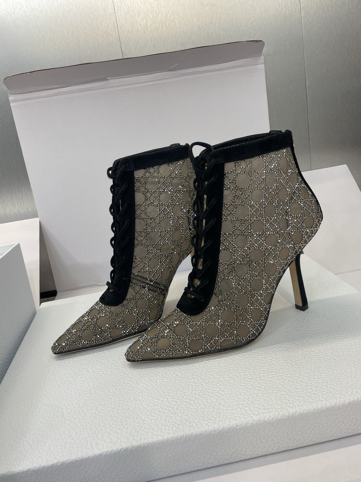 Dior CD-Capture Crystal High-Heel Ankle Boots – 2025 Spring/Summer Runway
