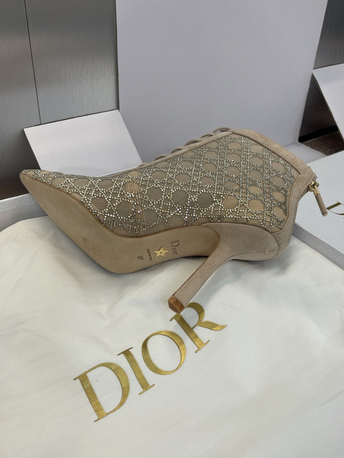 Dior CD-Capture Crystal High-Heel Ankle Boots – 2025 Spring/Summer Runway