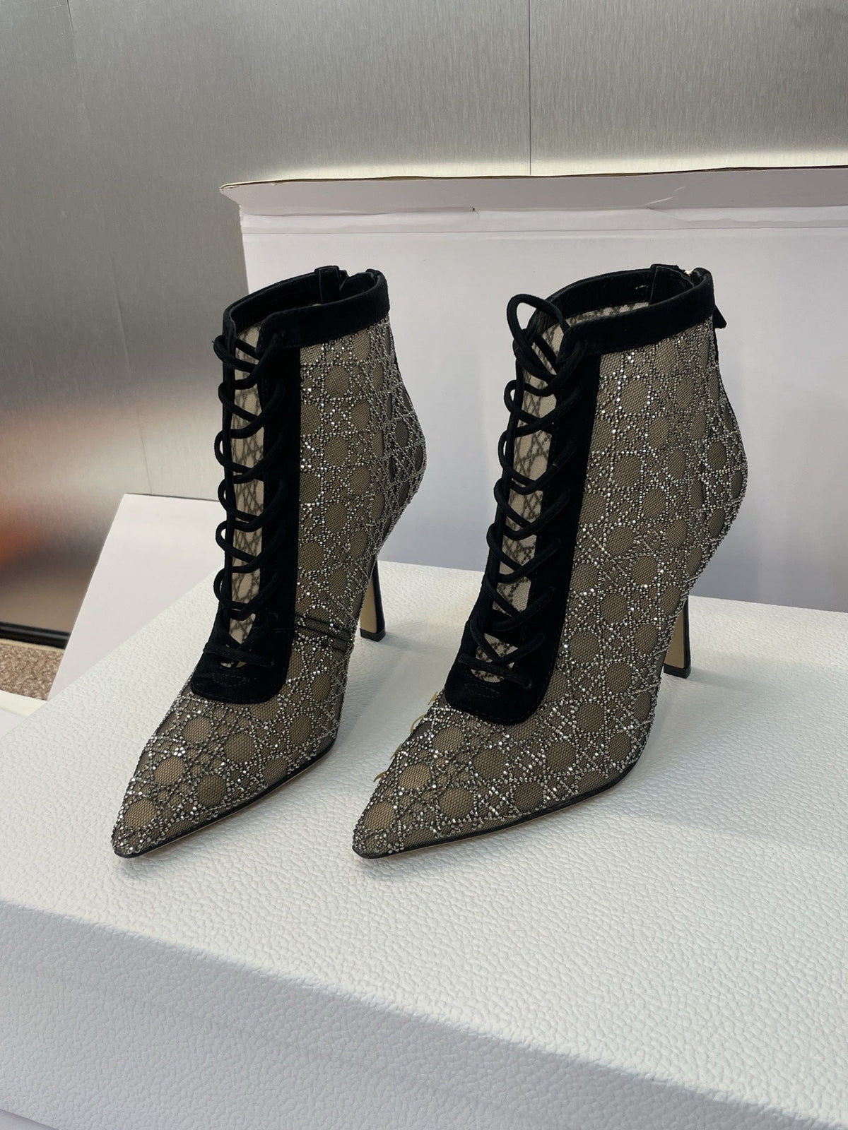 Dior CD-Capture Crystal High-Heel Ankle Boots – 2025 Spring/Summer Runway