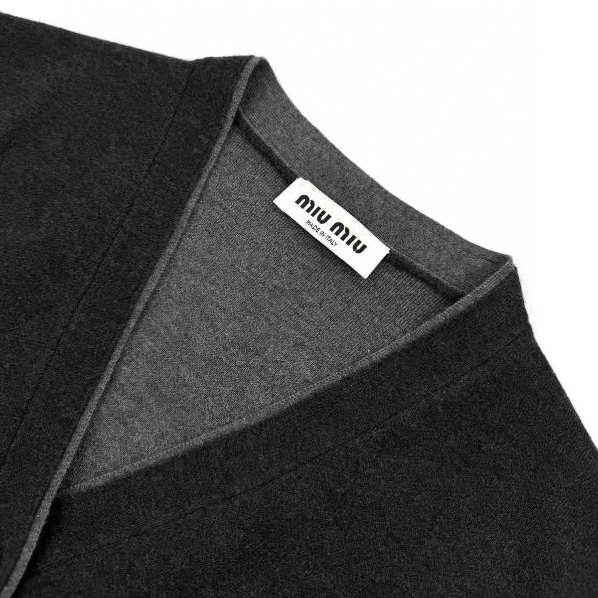 Miu Miu Inlaid Logo Knitted Cardigan