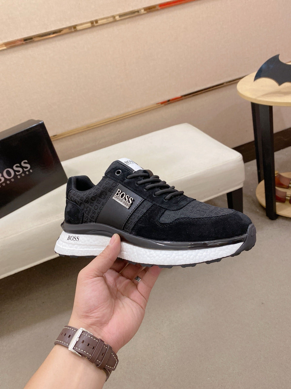 Boss Italian Leather Casual Sneakers