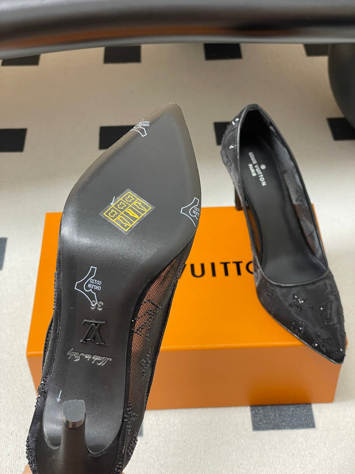 Louis Vuitton Gala Mesh Rhinestone High Heels – 25SS