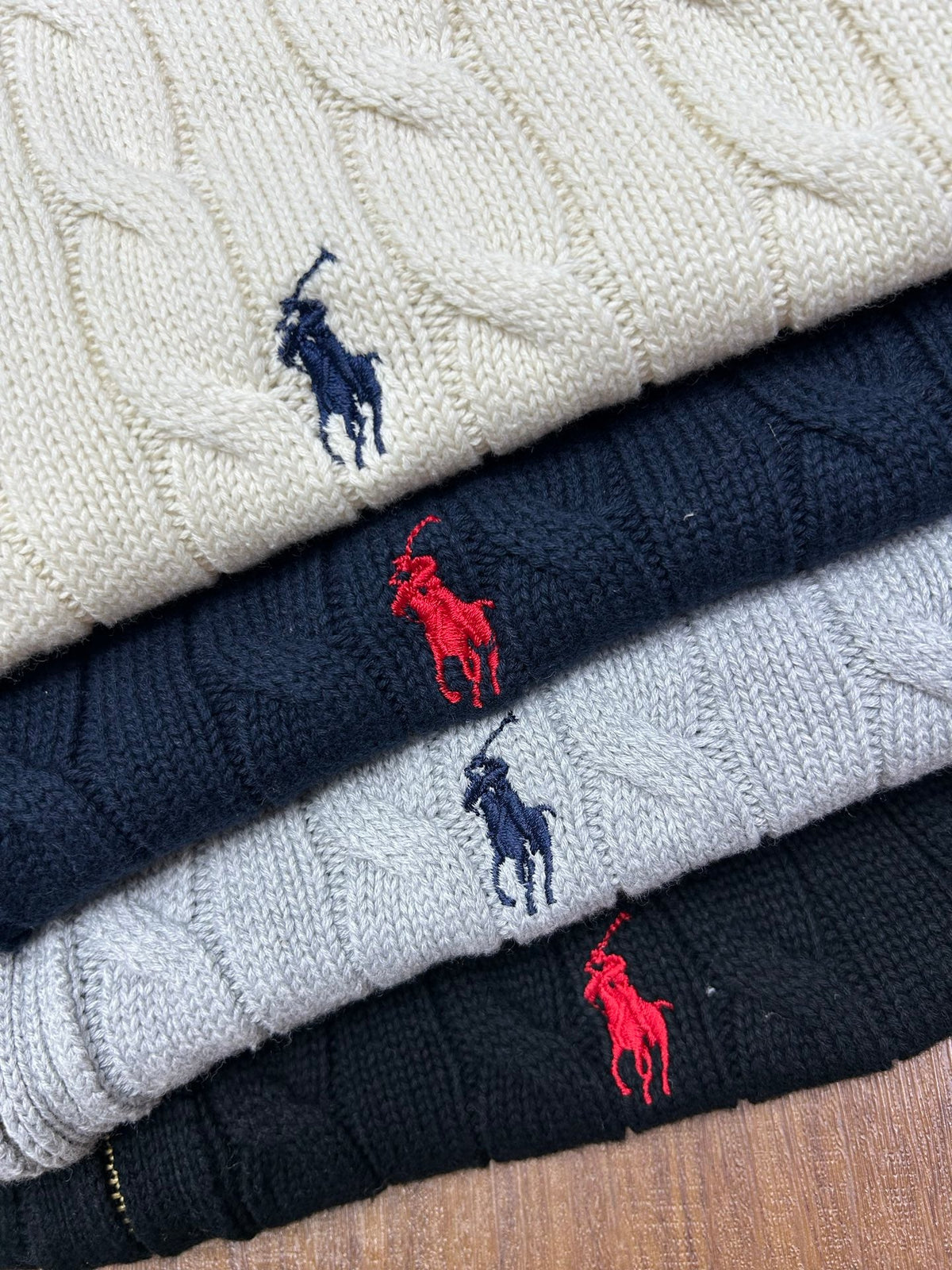 Ralph Lauren Unisex Cable Knit Zip Cardigan