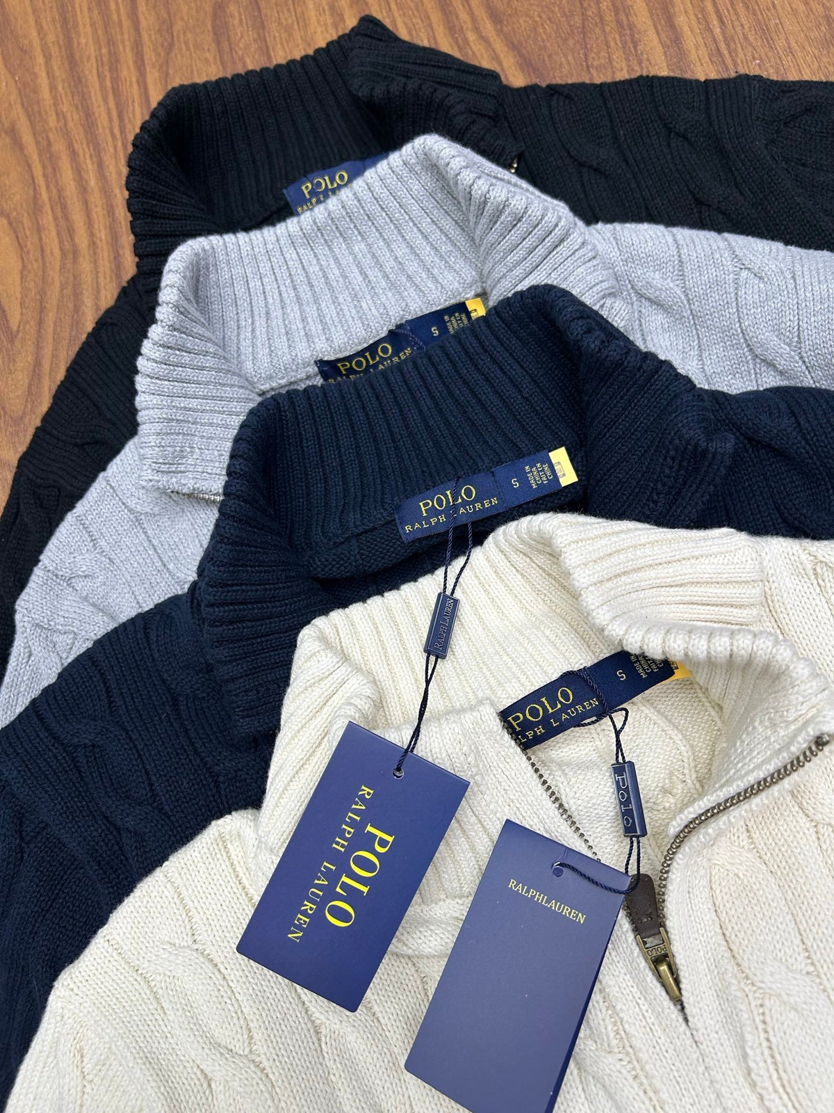 Ralph Lauren Unisex Cable Knit Zip Cardigan