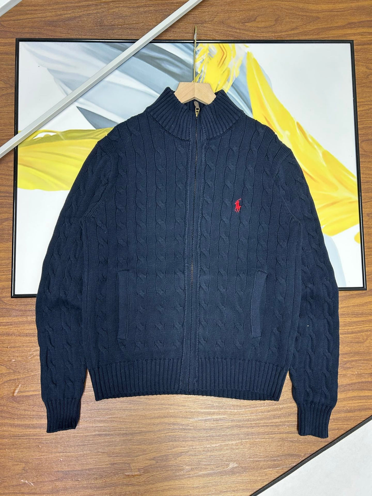 Ralph Lauren Unisex Cable Knit Zip Cardigan