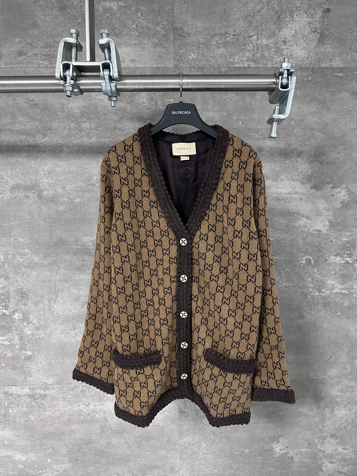 Gucci GG Logo Wool Cardigan – 25SS