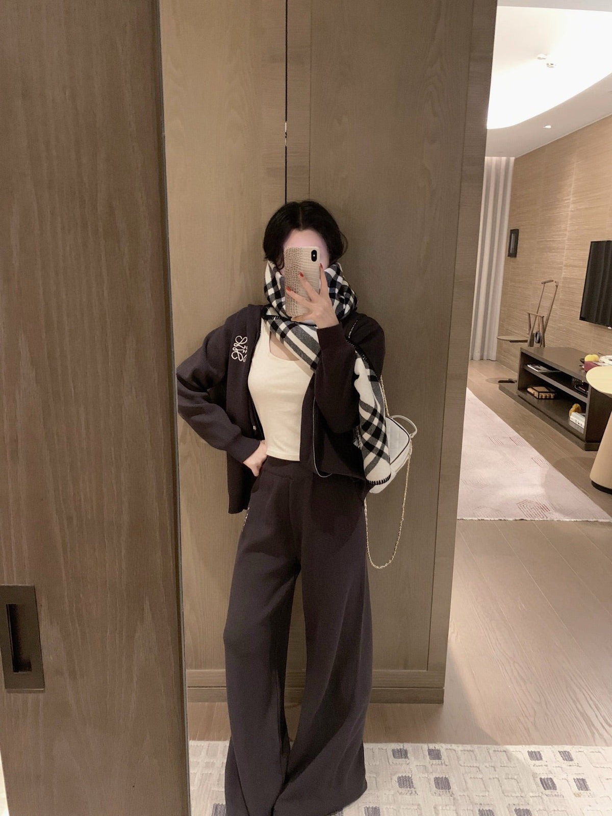 Loewe Classic Logo Embroidered Hooded Knit Set