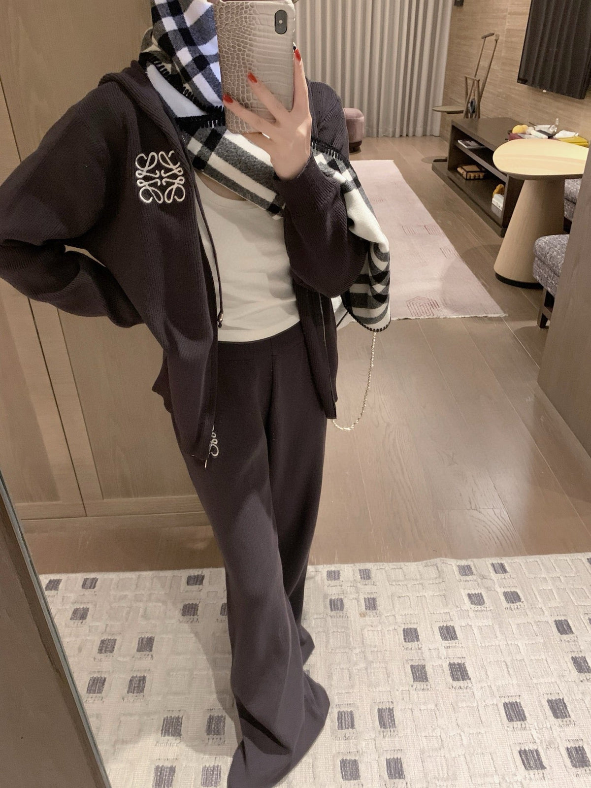 Loewe Classic Logo Embroidered Hooded Knit Set