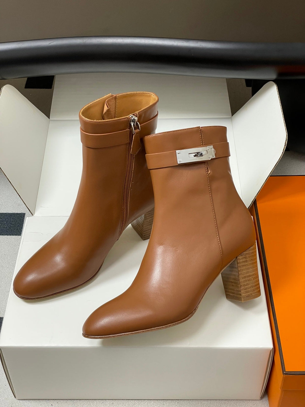 Hermès Saint Germain Kelly Buckle Ankle Boots – 25FW