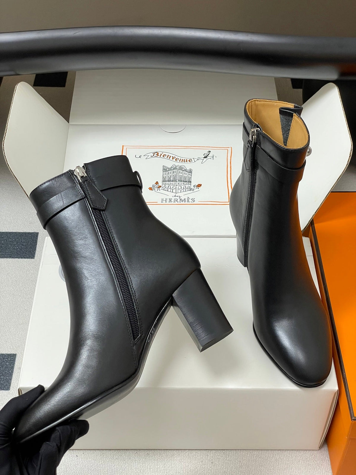 Hermès Saint Germain Kelly Buckle Ankle Boots – 25FW