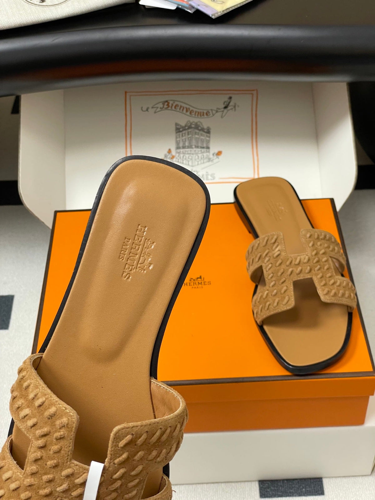 Hermès Oran Woven Suede Sandals – 2025 Collection