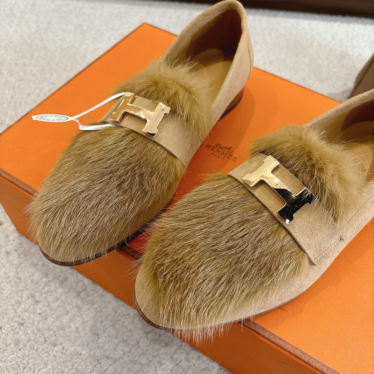 Hermès Mink Suede Loafers & Mules – Autumn/Winter Collection
