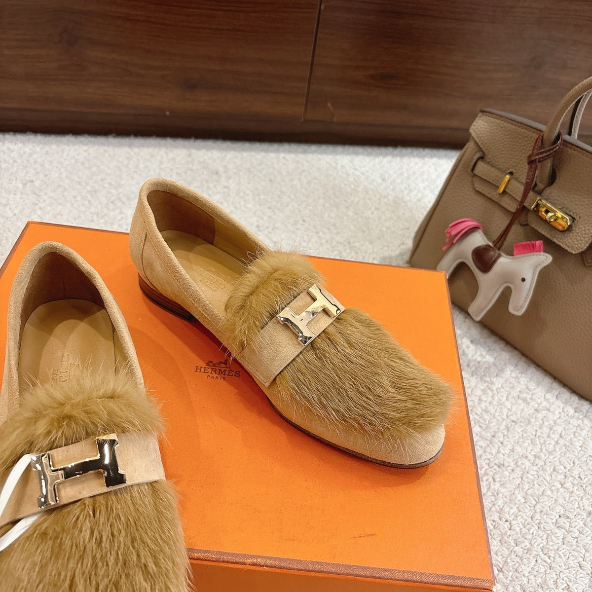 Hermès Mink Suede Loafers & Mules – Autumn/Winter Collection