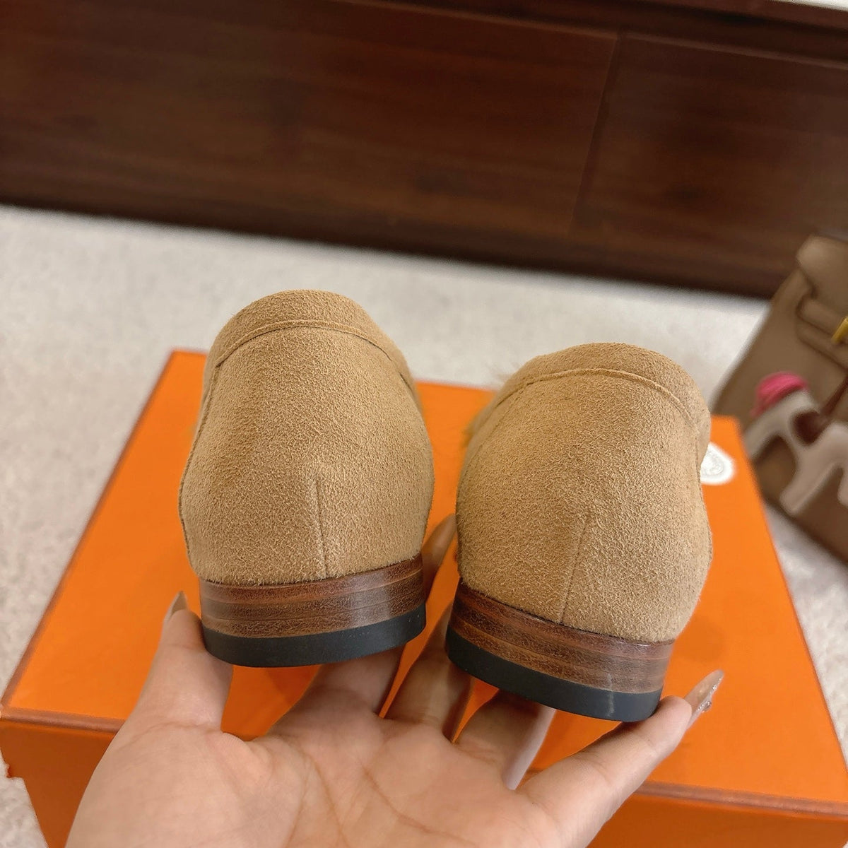 Hermès Mink Suede Loafers & Mules – Autumn/Winter Collection