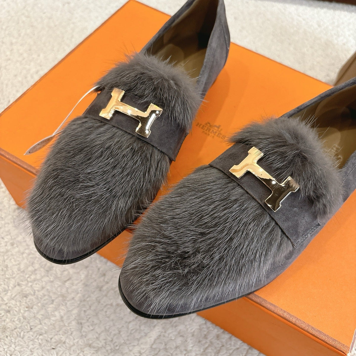 Hermès Mink Suede Loafers & Mules – Autumn/Winter Collection