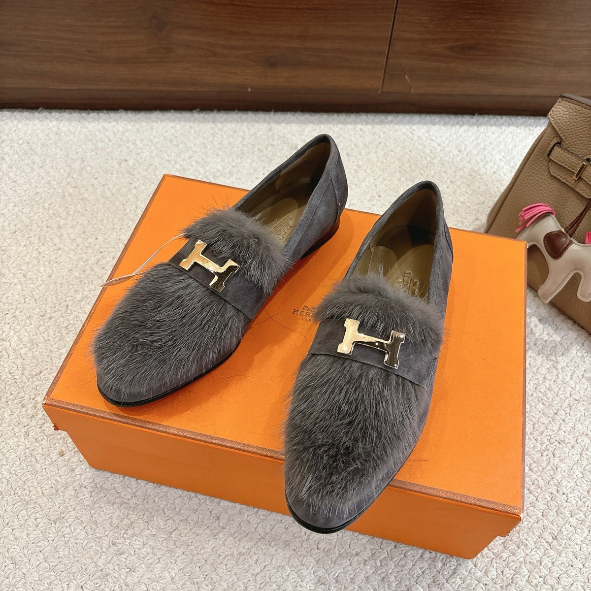 Hermès Mink Suede Loafers & Mules – Autumn/Winter Collection