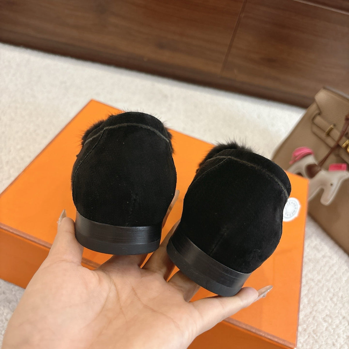 Hermès Mink Suede Loafers & Mules – Autumn/Winter Collection