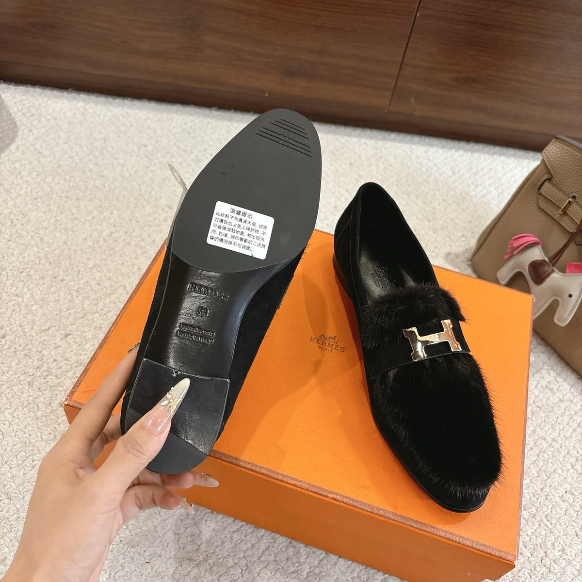 Hermès Mink Suede Loafers & Mules – Autumn/Winter Collection