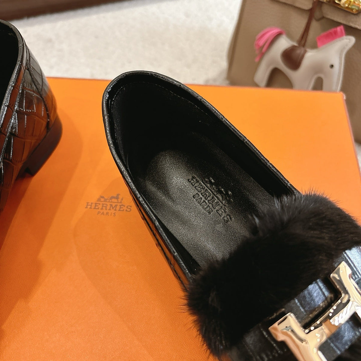 Hermès Mink Suede Loafers & Mules – Autumn/Winter Collection